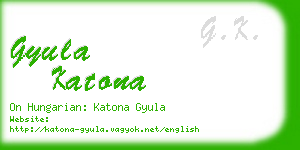 gyula katona business card